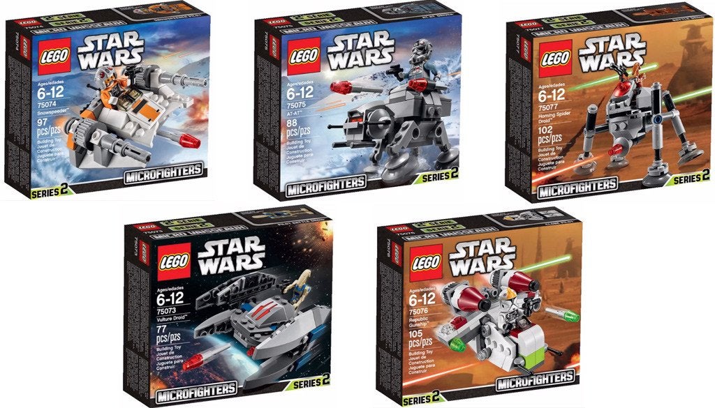 Lego Star Wars Micro Fighters 5 sets Series 2 (2015), Lego, Ophalen of Verzenden, Zo goed als nieuw, Complete set