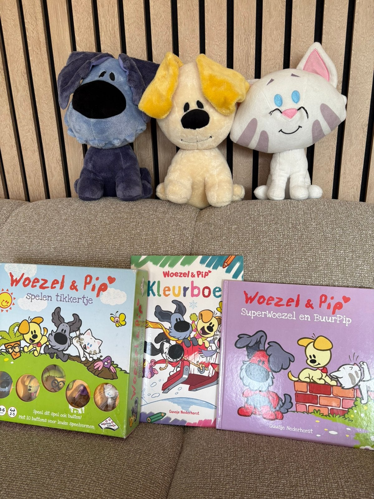 Woezel & Pip Buurpoes knuffel spel en boek, Gebruikt, Overige merken, Overige karakters, Middelgroot (20 tot 80 cm)