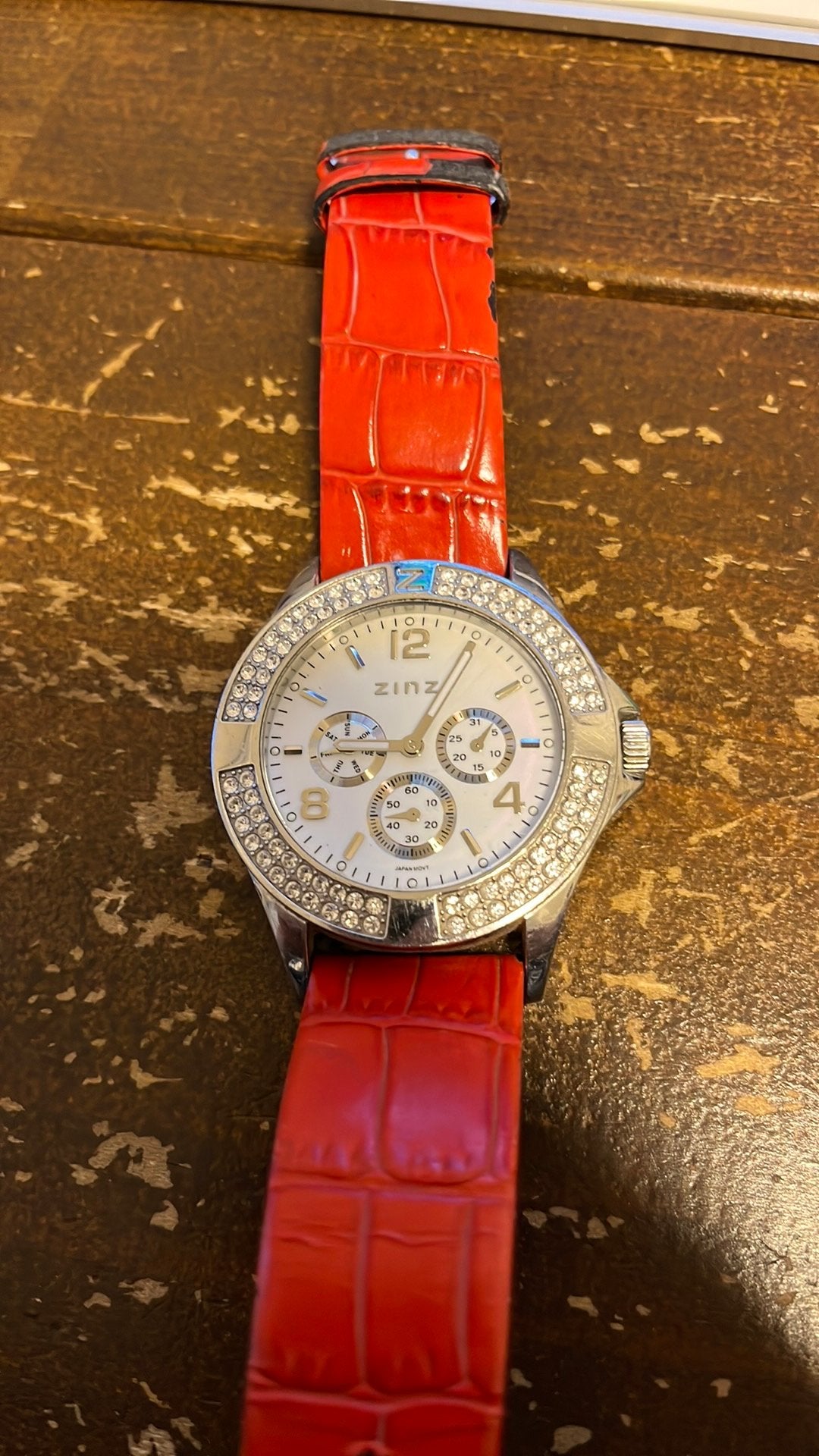Rood Zinzi UNO12 Horloge, Overige merken, Leer, Polshorloge, Ophalen of Verzenden