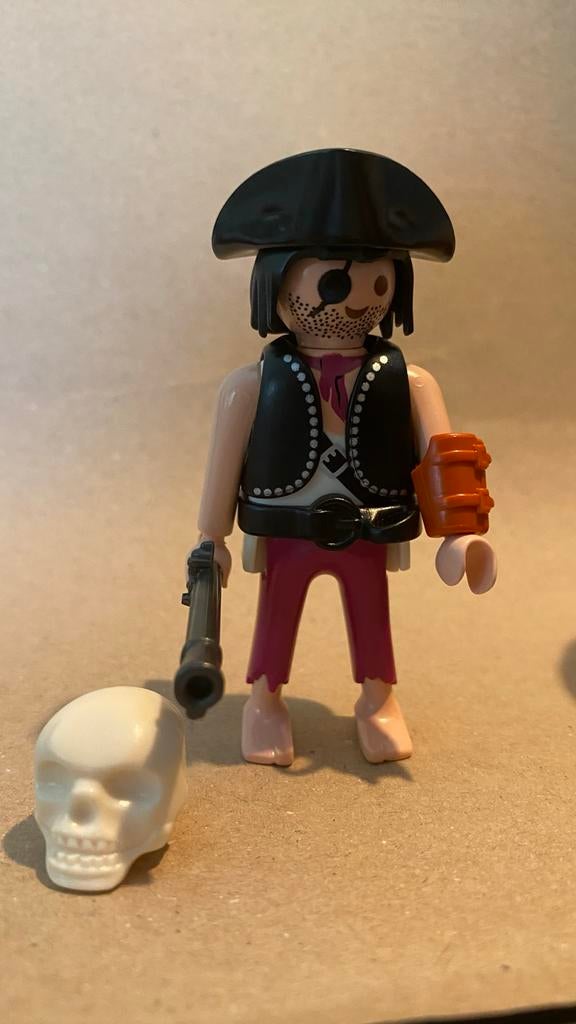 Playmobil Piratenkapitein met Doodshoofd, Hoed en Geweer, Kinderen en Baby's, Speelgoed | Playmobil, Ophalen of Verzenden, Zo goed als nieuw