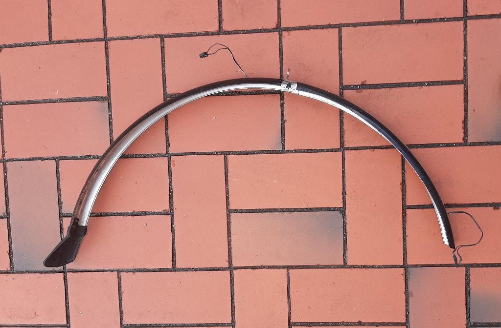 Achterspatbord 28 inch 45 mm Zilver - Zwart, Ophalen, Spatbord, Kunststof, Zo goed als nieuw