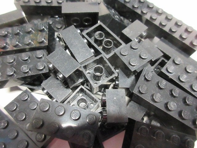 nr. 8619a, 50 zwarte Lego stenen,2 noppen breed, div. maten., Ophalen of Verzenden, Zo goed als nieuw, Losse stenen, Lego