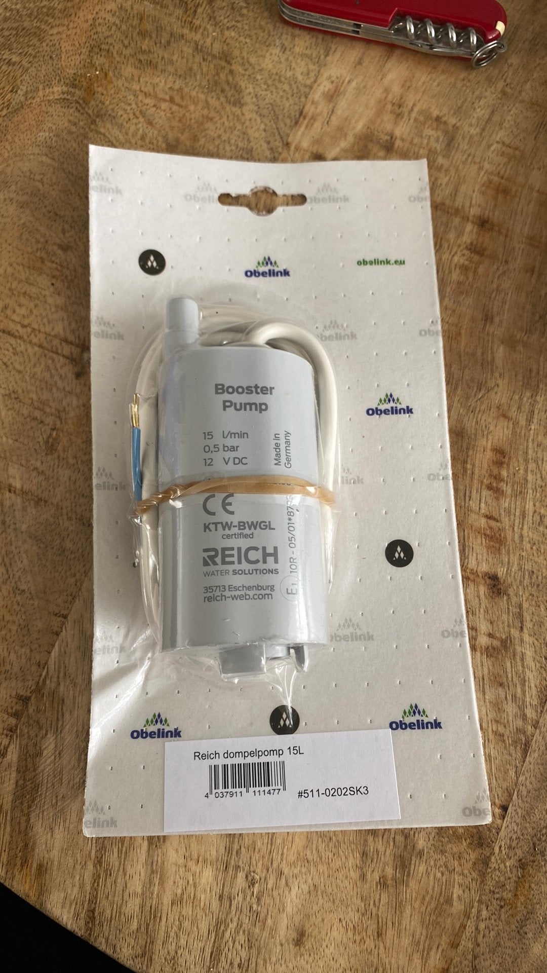 Reich dompelpomp, Ophalen, Nieuw