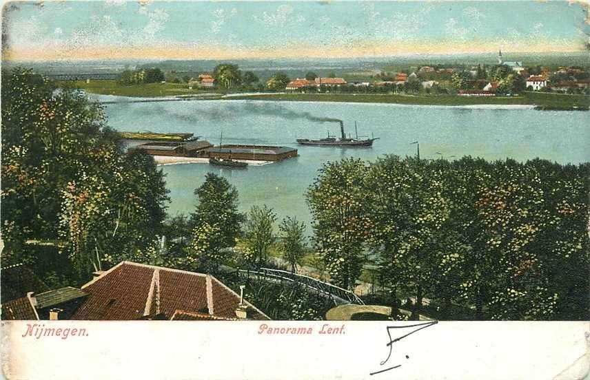 300-287-019 Nijmegen Panorama Lent, Verzamelen, Ansichtkaarten | Nederland, Verzenden, Voor 1920, Gelderland
