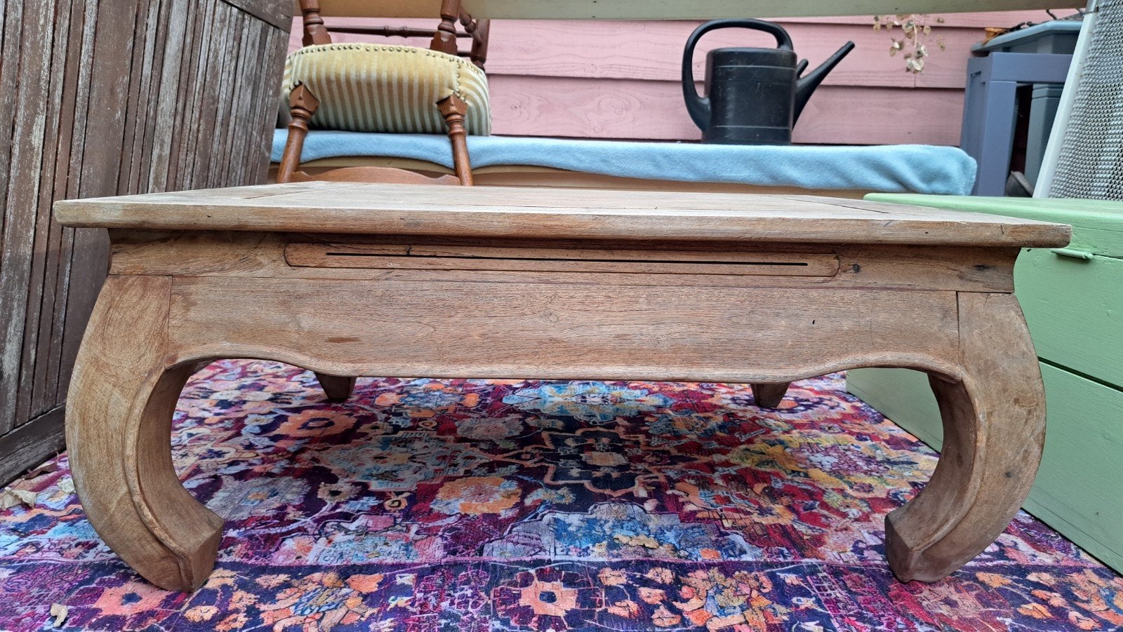 Mooie Teakhouten Opiumtafel 70x80x35 cm, Ophalen