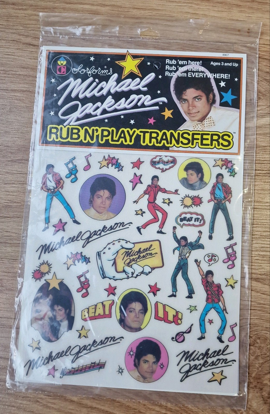 Vintage Michael Jackson Rub 'n' Play Transfers - Nieuw, Verzamelen, Verzenden, Nieuw, Overige typen