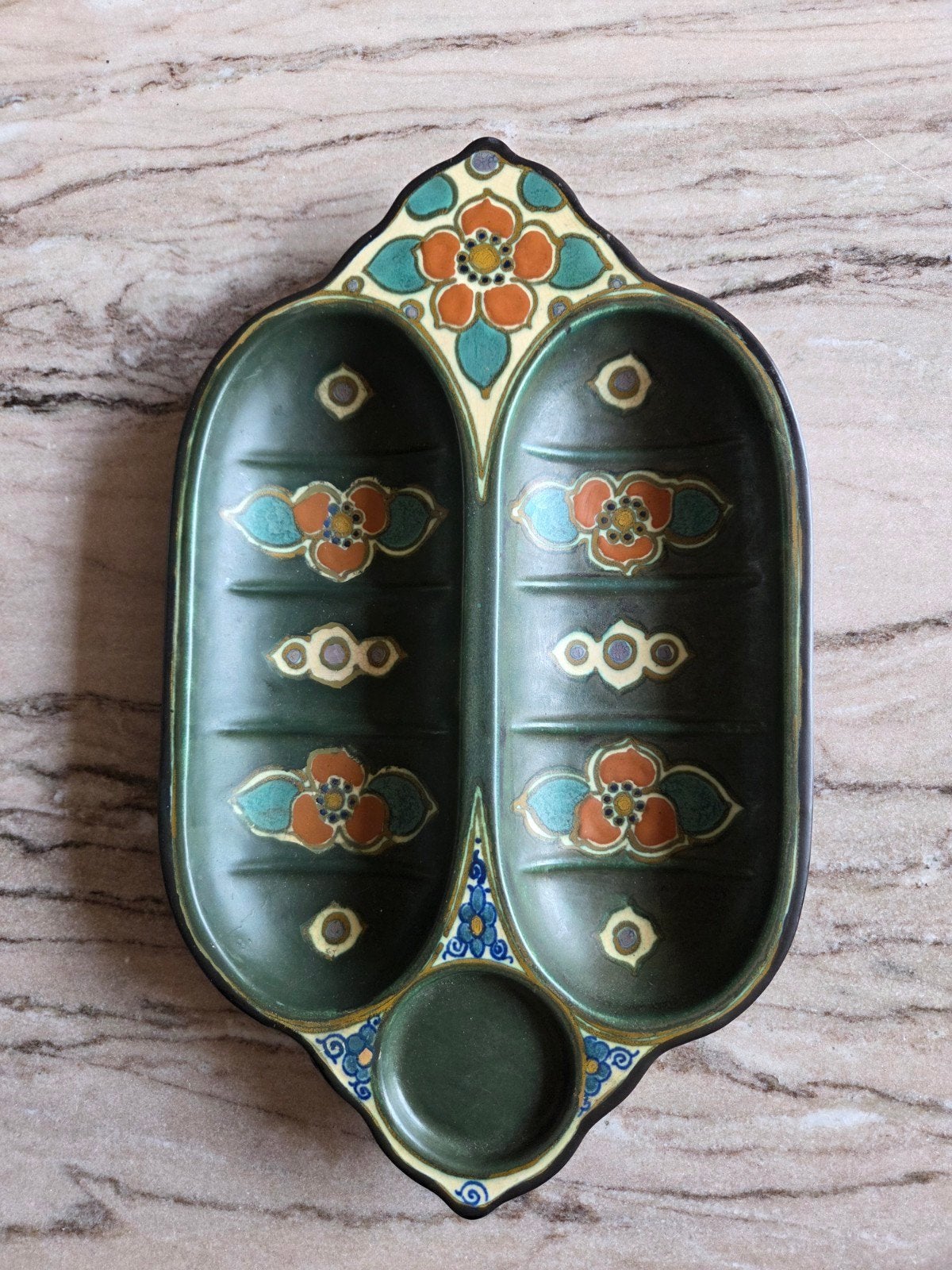 Plazuid Gouda Aspergeschaal Lazarushuisje decor  ISA 1920-26, Antiek en Kunst, Ophalen of Verzenden