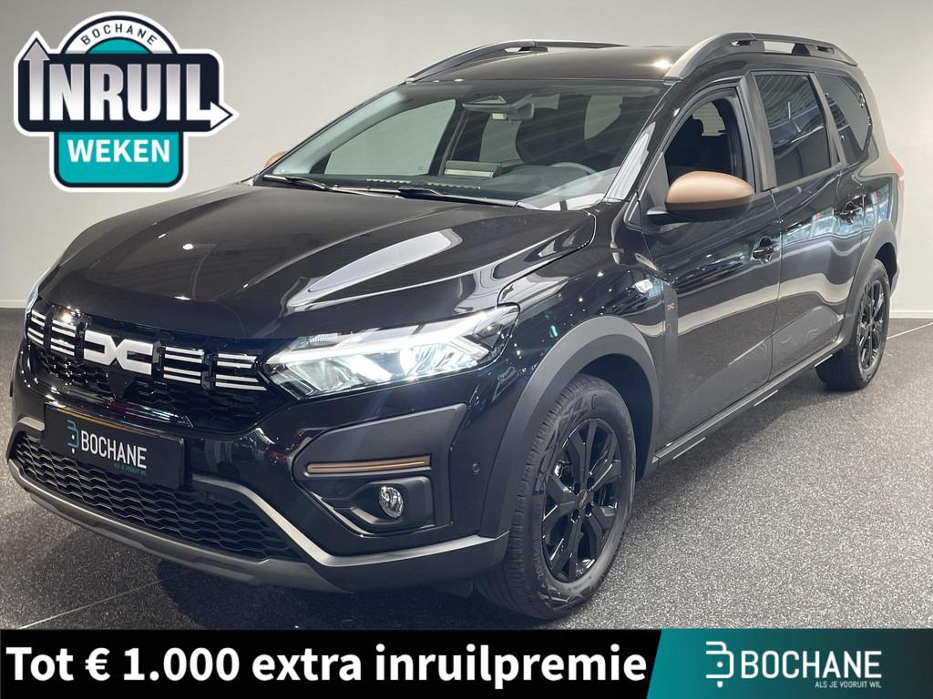 Dacia Jogger 1.6 Hybrid 140 Extreme 7p. | Navigatie | Camera, Auto's, Dacia, 4 cilinders, Met garantie (alle), 7 stoelen, Zwart