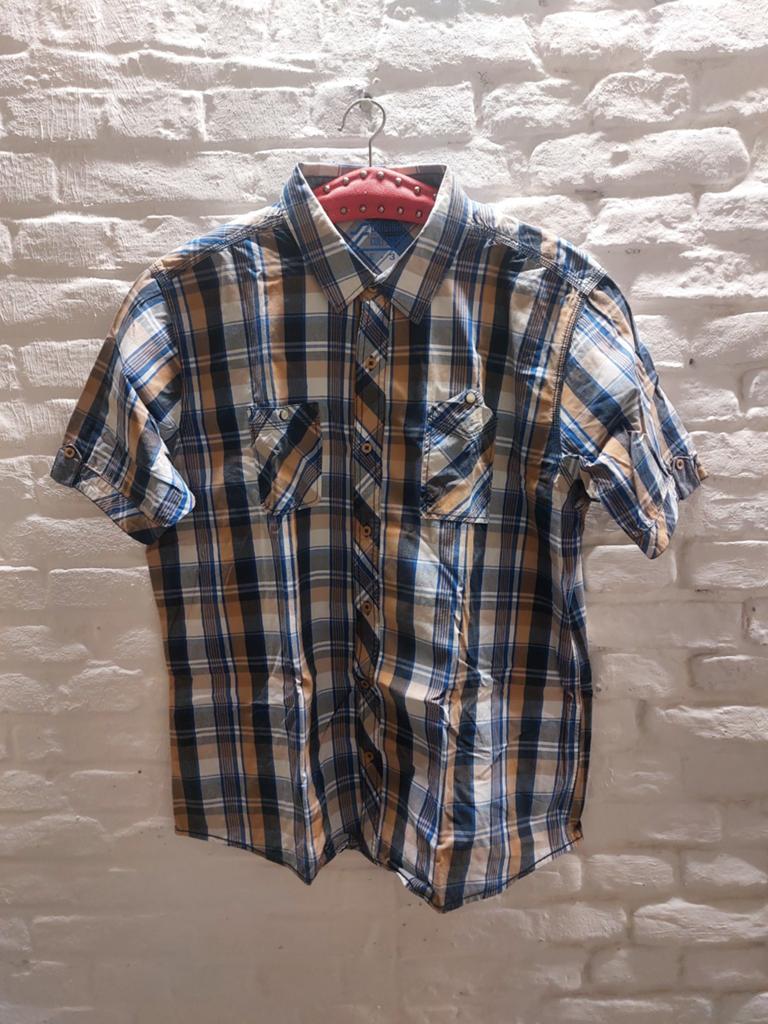 Cult Edition Geruit Overhemd Maat 3XL, Kleding | Heren, Overhemden, Zo goed als nieuw, Overige halswijdtes, Blauw, Verzenden
