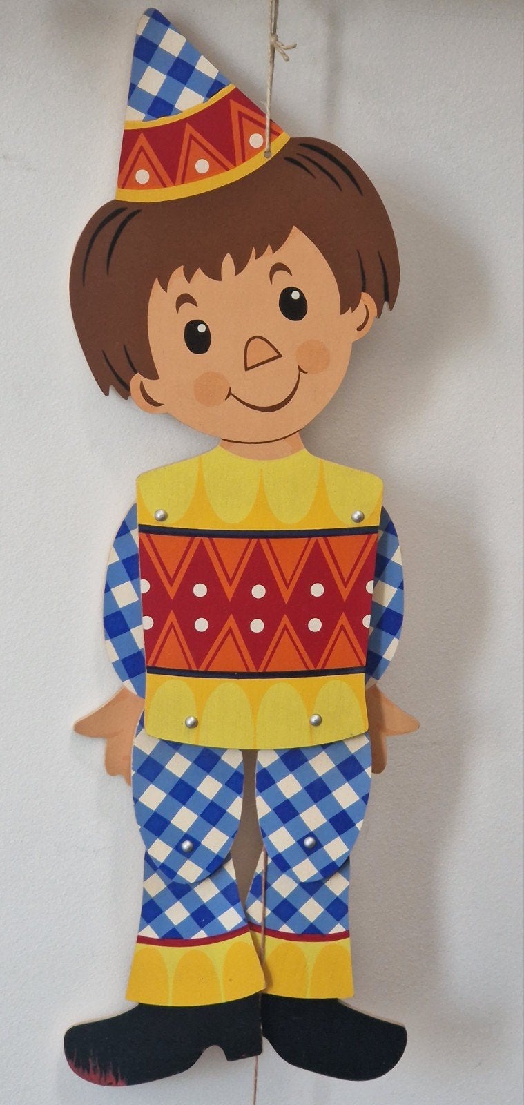 Retro houten trekpop - 2250 Mertens Kunst 1974, Ophalen