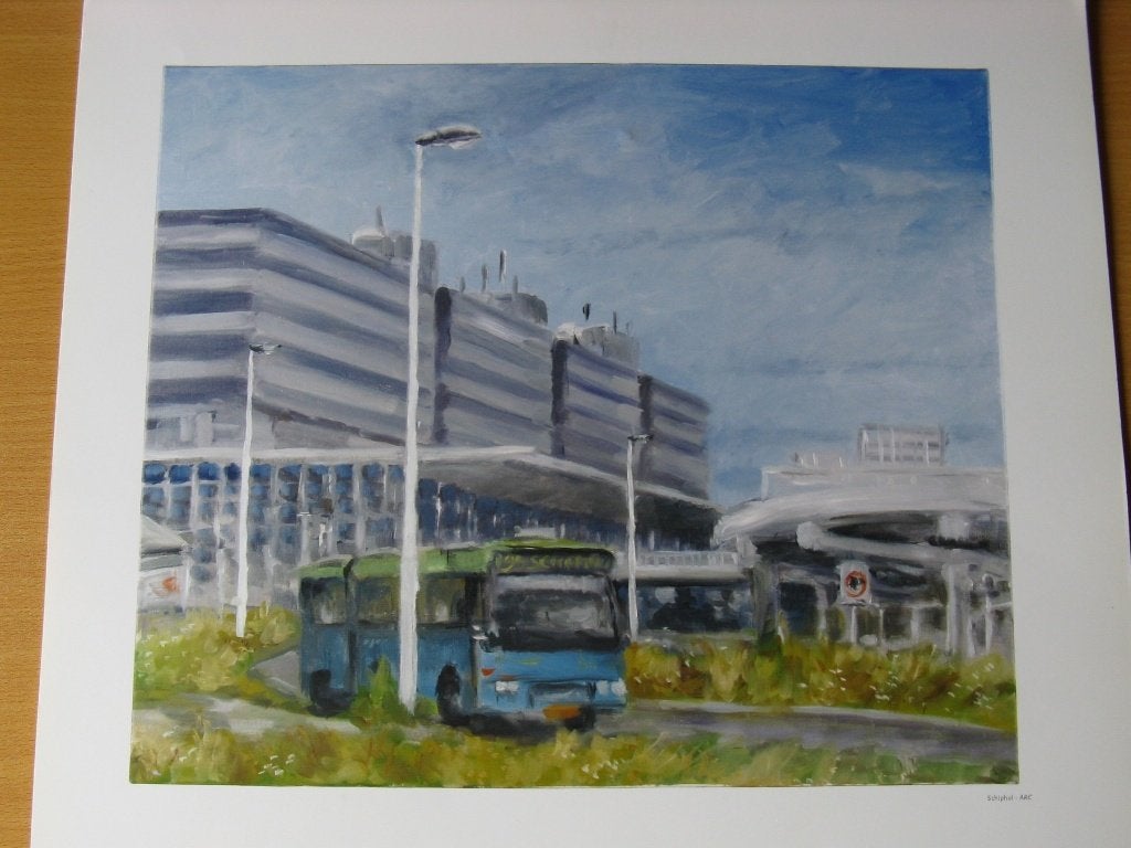 Schiphol arc kunstschilder ernst voss, Ophalen of Verzenden, Voor 1940, Zo goed als nieuw, Overige onderwerpen