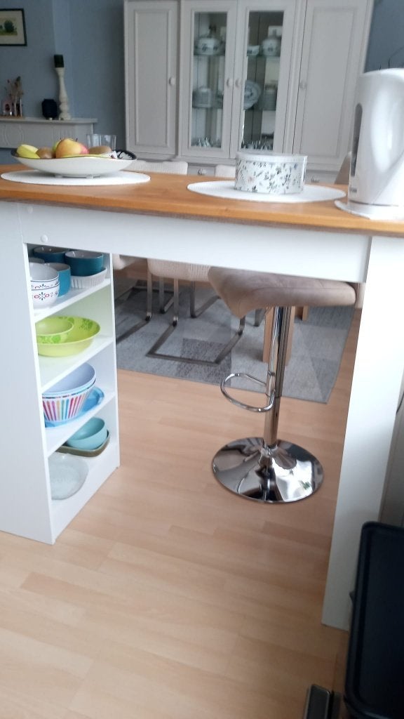 Losstaande bar met opbergruimte +verstelbare barkrukken, Overige typen, IKEA, Zo goed als nieuw, Overige materialen