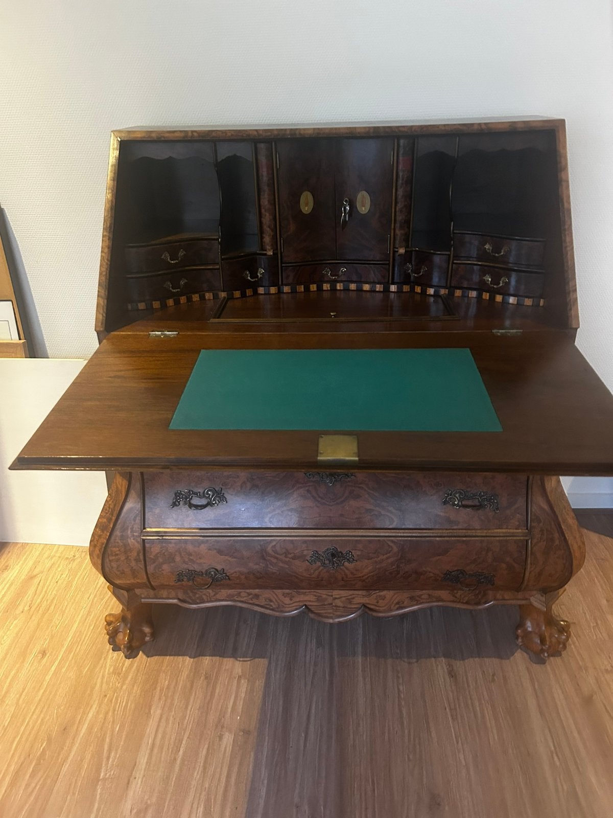 Antiek Biedermeier Secretaire Bureau - Notenhout, Ophalen