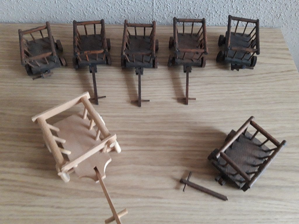 Mini (poppenhuis)bolderkarretjes, Ophalen of Verzenden