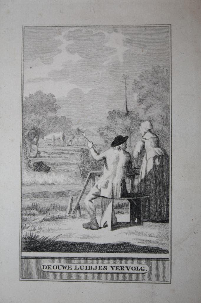 Gravure ouwe luidjes, Antiek en Kunst, Kunst | Etsen en Gravures, Ophalen of Verzenden, Gravure