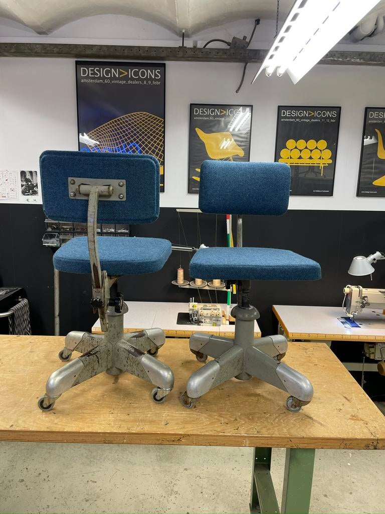 Gispen(refurbished), Ophalen, Gebruikt, Blauw, Bureaustoel