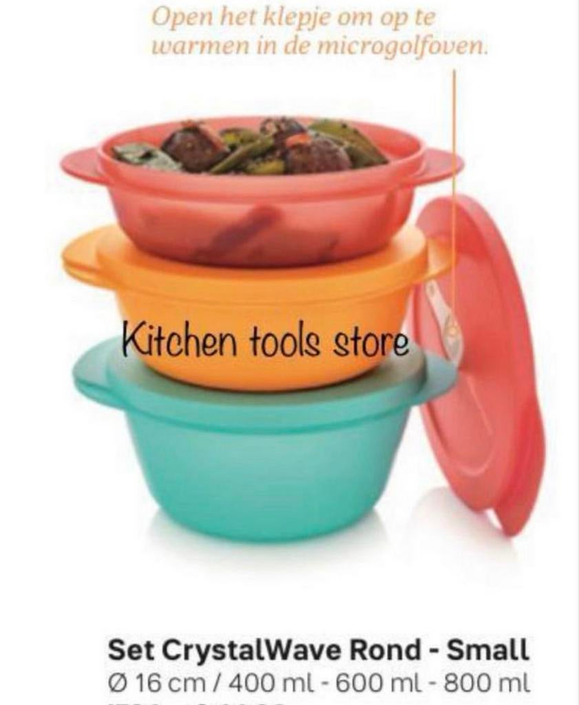 Tupperware magnetron bakjes Crystalwave Set Small voorraad, Huis en Inrichting, Keuken | Tupperware, Ophalen of Verzenden, Nieuw
