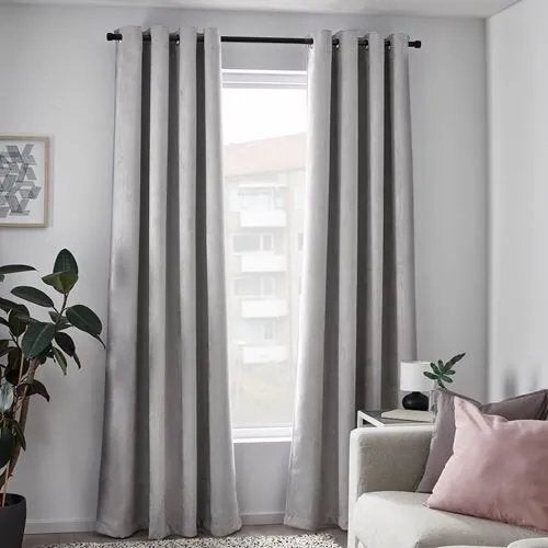 2 Pairs of IKEA BIRTNA Blackout Curtains – Grey/Beige, IKEA, Ophalen, Zo goed als nieuw, Beige
