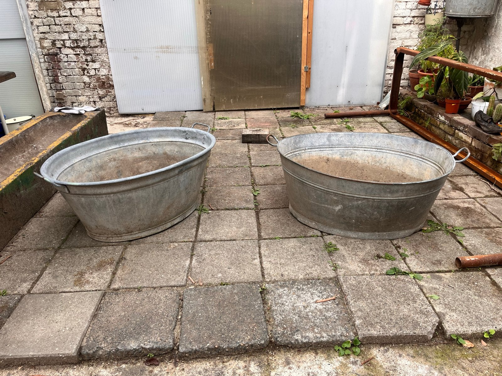 Grote Zinken Kuip - Vintage Ovale Zinken Bak, Antiek en Kunst, Ophalen