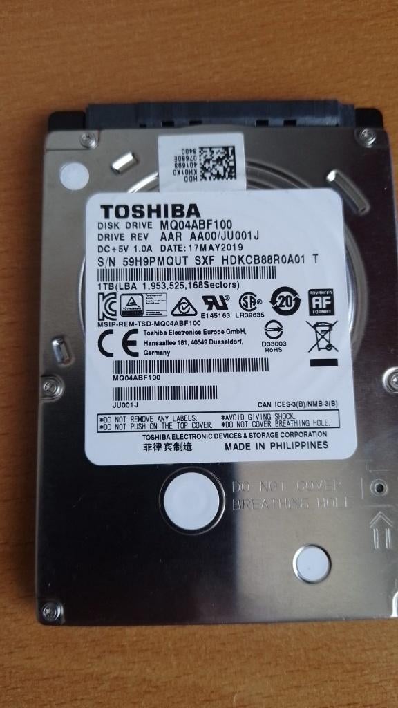 2X   TOSHIBA  1 TB, Toshiba®, Intern, Verzenden, SATA