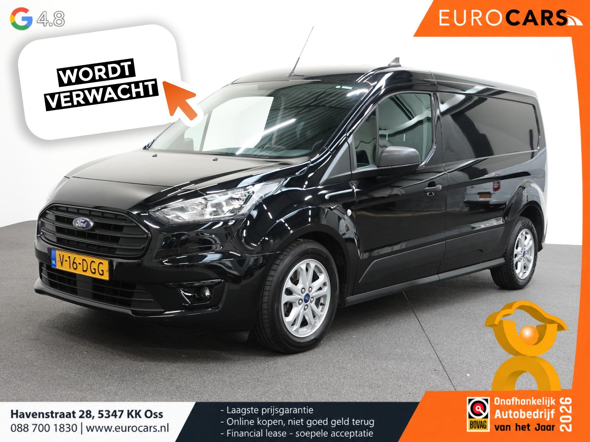 Ford Transit Connect 100pk Automaat L2 Trend Navigatie Camer, Auto's, 1390 kg, Stof, Gebruikt, 4 cilinders