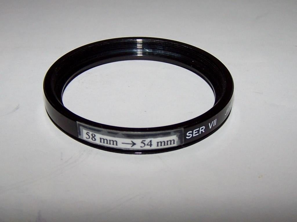 Filter-verloopring 58mm ---> 54mm. Izgs., Ophalen of Verzenden, Zo goed als nieuw, 50 tot 60 mm, Overige typen
