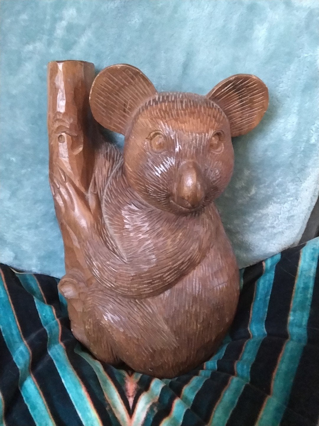 Houten Koala Beeld - ca. 30 cm hoog, Antiek en Kunst, Kunst | Beelden en Houtsnijwerken, Beeld, Hout, Zoogdier, 20 - 50 cm, Overige stijlen