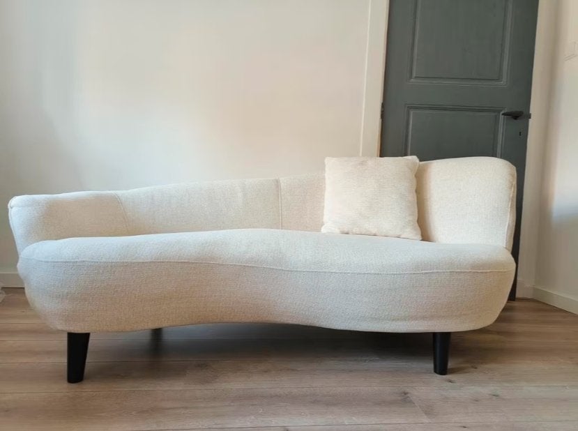 Nieuwe chaise-longue bank crème 2,5 zits, Ophalen, 150 tot 200 cm, Driepersoons, 75 tot 100 cm