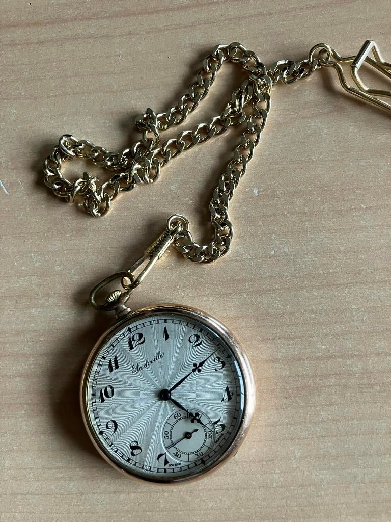 Sackville zakhorloge handwind Swiss horloge 4,8cm blad goud, Sieraden, Tassen en Uiterlijk, Horloges | Antiek, Overige merken