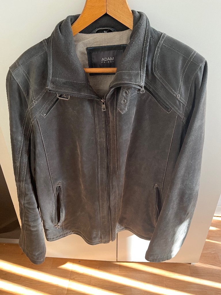 leren Adam  heren jack, Ophalen of Verzenden, Zo goed als nieuw, Maat 52/54 (L), Blauw