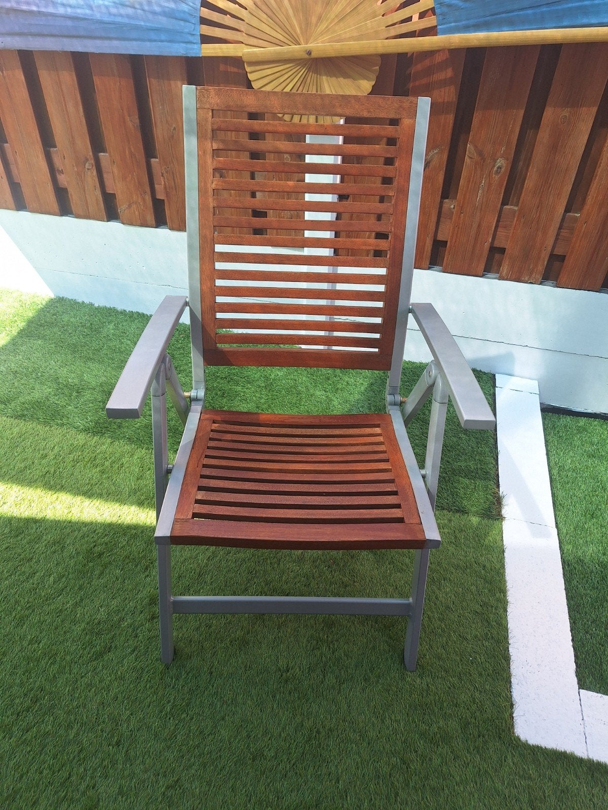 Hardhouten  Tuinstoel  met Aluminium Frame, Ophalen, Aluminium