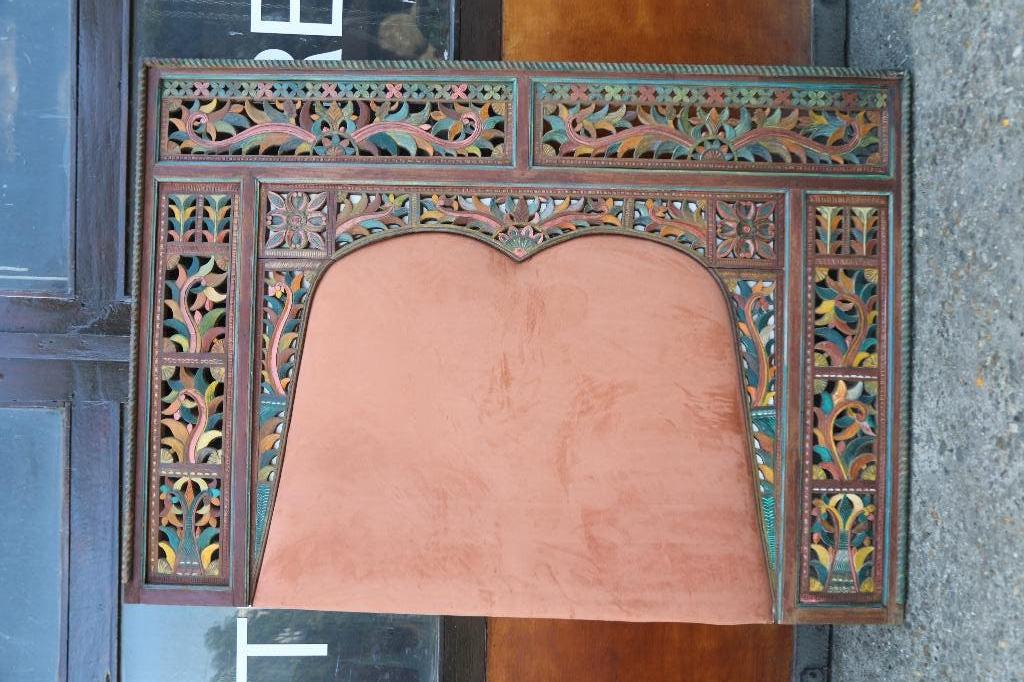 Aziatische Bedachterwand, Ophalen, Houtsnijwerk, Handgemaakt, 1 meter - 2 meter