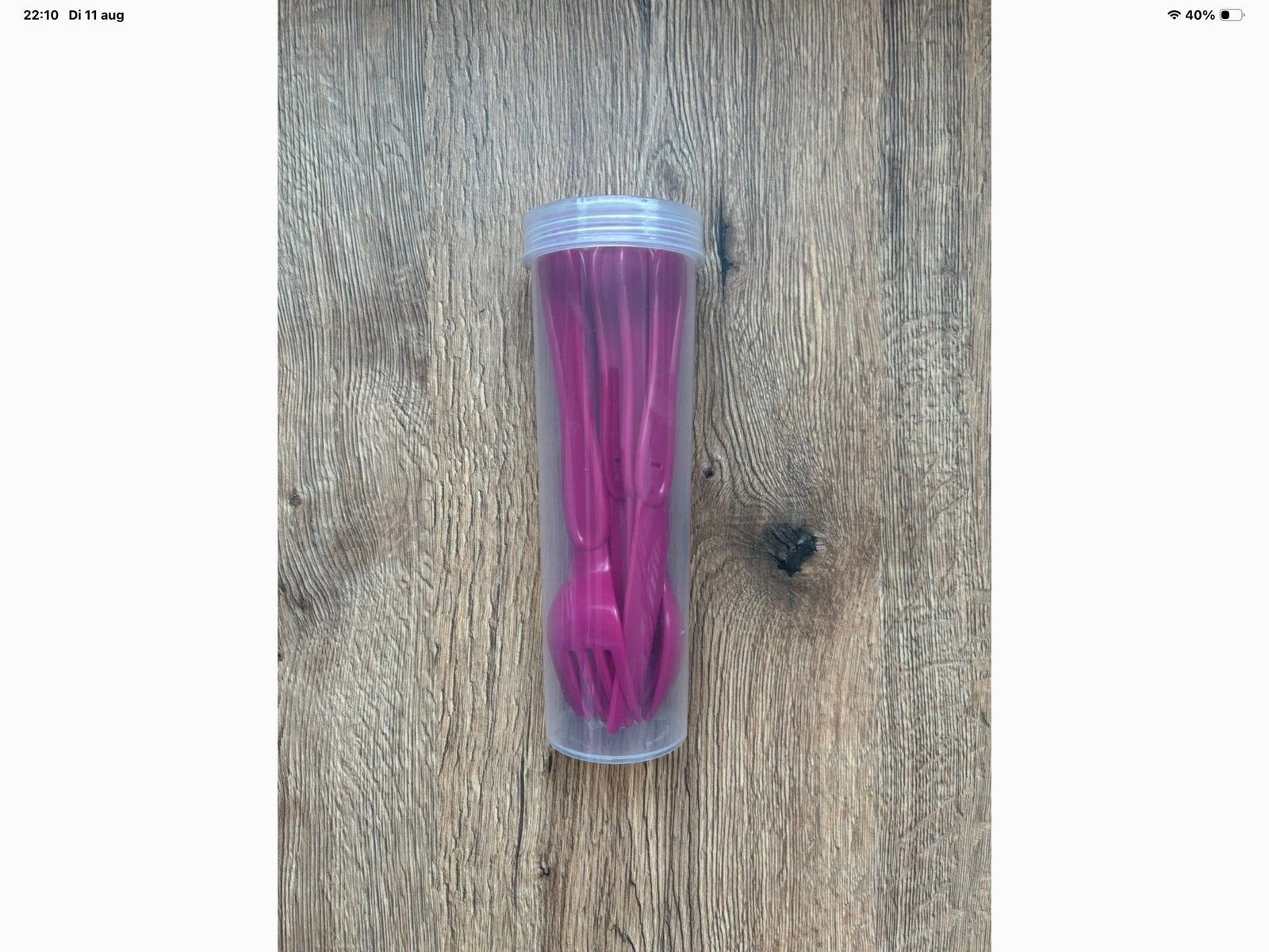 Stevig kunsstof bestek in plastic koker., Ophalen of Verzenden, Nieuw, Overige materialen, Overige stijlen