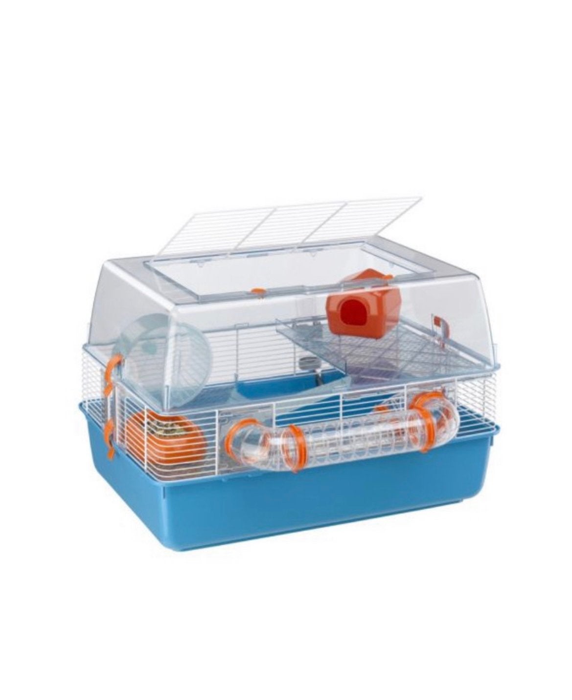 Ferplast hamsterkooi blauw/oranje, Kooi, Minder dan 75 cm, Zo goed als nieuw, Hamster