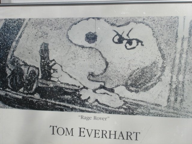 Tom Everhart "Rage Rover" PEANUTS Fine Art Poster[zwart/wit], Rechthoekig Liggend, Ophalen of Verzenden, Zo goed als nieuw, A1 t/m A3