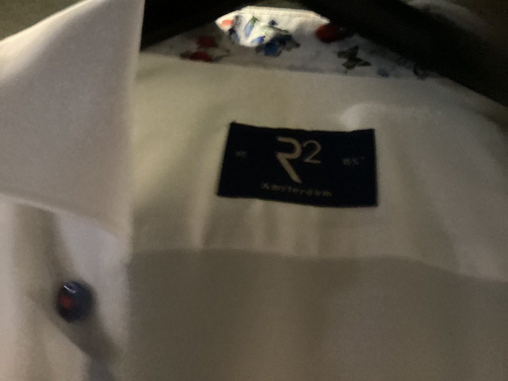 R2 overhemd, Ophalen of Verzenden, Zo goed als nieuw, Wit, Halswijdte 39/40 (M)
