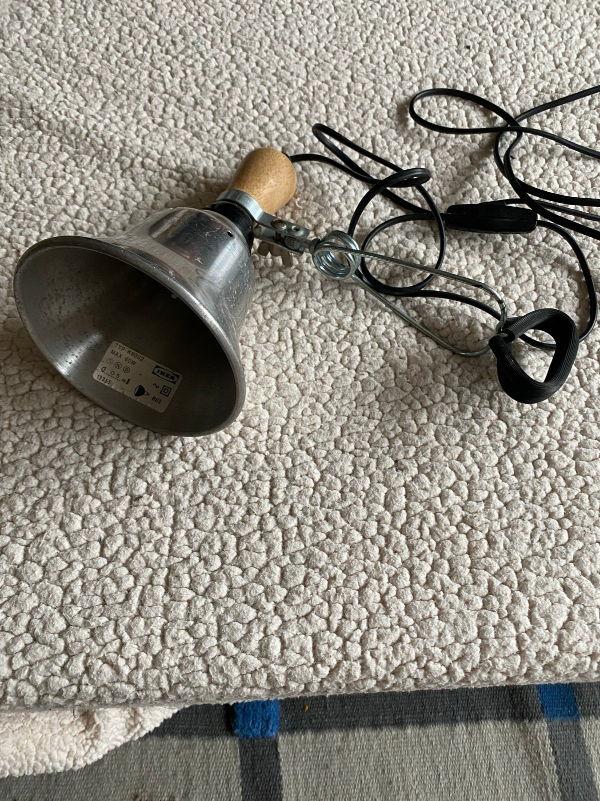 Vintage IKEA K9302 Klemlamp Jaren '90 - Aluminium & Hout, Gebruikt, Hout, Zilver, Vintage