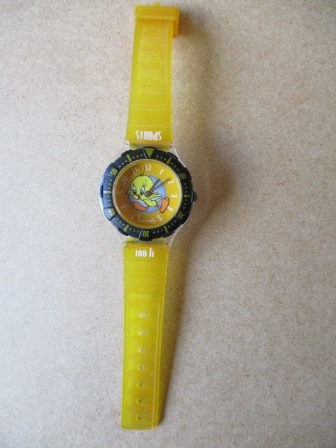 adv10490 tweety horloge 4, Verzamelen, Ophalen, Looney Tunes, Gebruikt, Overige typen