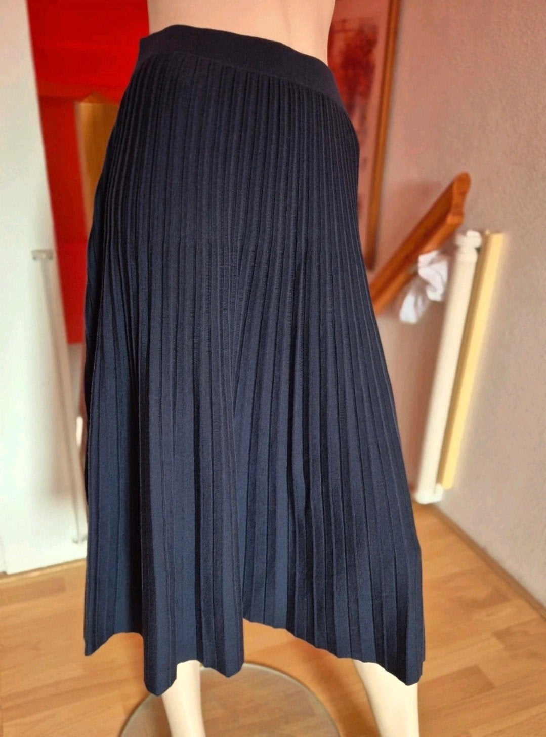 Nieuwe marineblauwe merino wollen rok maat M Lillysilk, Maat 38/40 (M), Lillysilk, Blauw, Nieuw