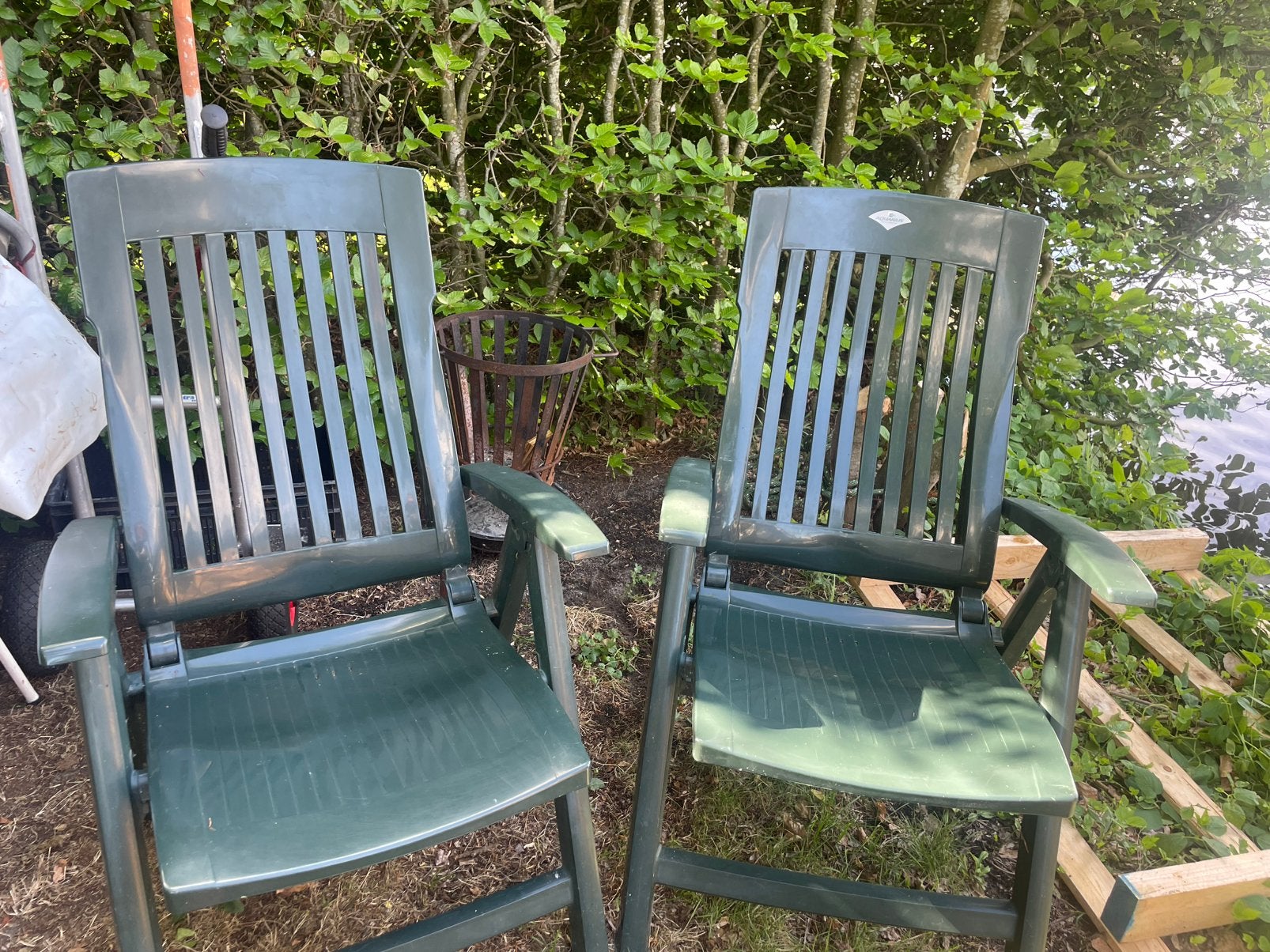 Aquarius Tuinset groen (4 stoelen & 1 tafel), Ophalen, Zo goed als nieuw, Kunststof, Inklapbaar