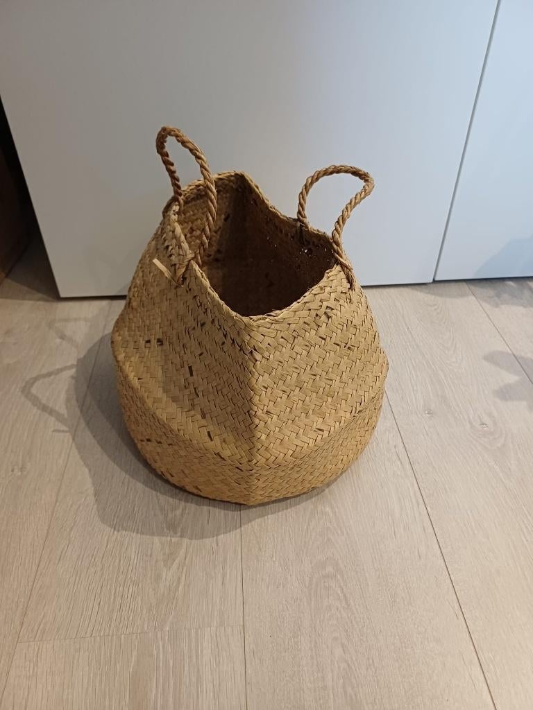 Zeegras mand met handvatten – opbergmand, Overige materialen, Mand, Rond, Ophalen of Verzenden