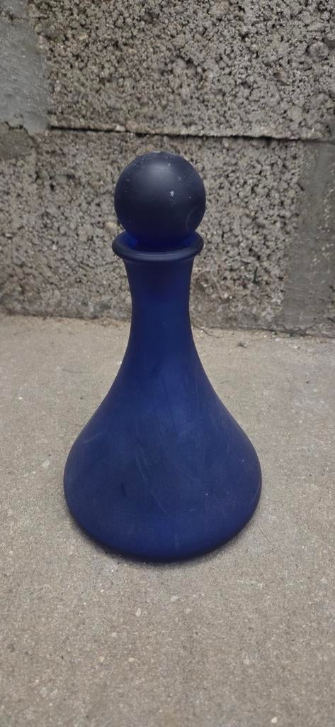 vintage kobaltblauwe glazen karaf, Ophalen of Verzenden
