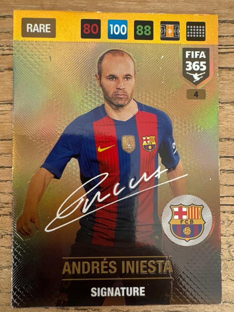 Andrés Iniesta FIFA 365 Signature Kaart - Zeldzaam, Ophalen of Verzenden, Zo goed als nieuw, Buitenlandse clubs, Spelerskaart