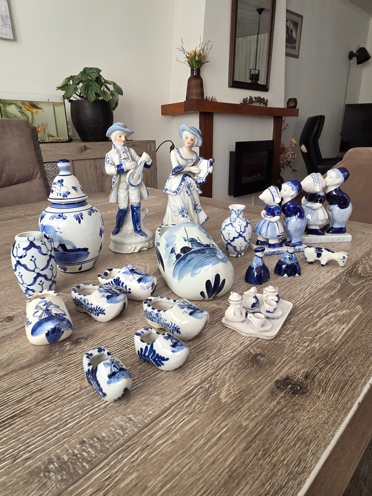 Grote collectie Delfts Blauw beeldjes en vazen, Antiek en Kunst, Ophalen of Verzenden