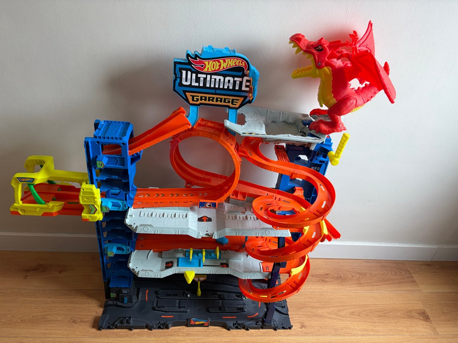 Hot Wheels Ultimate Garage met draak, Ophalen, Gebruikt, Handmatig, Hot Wheels