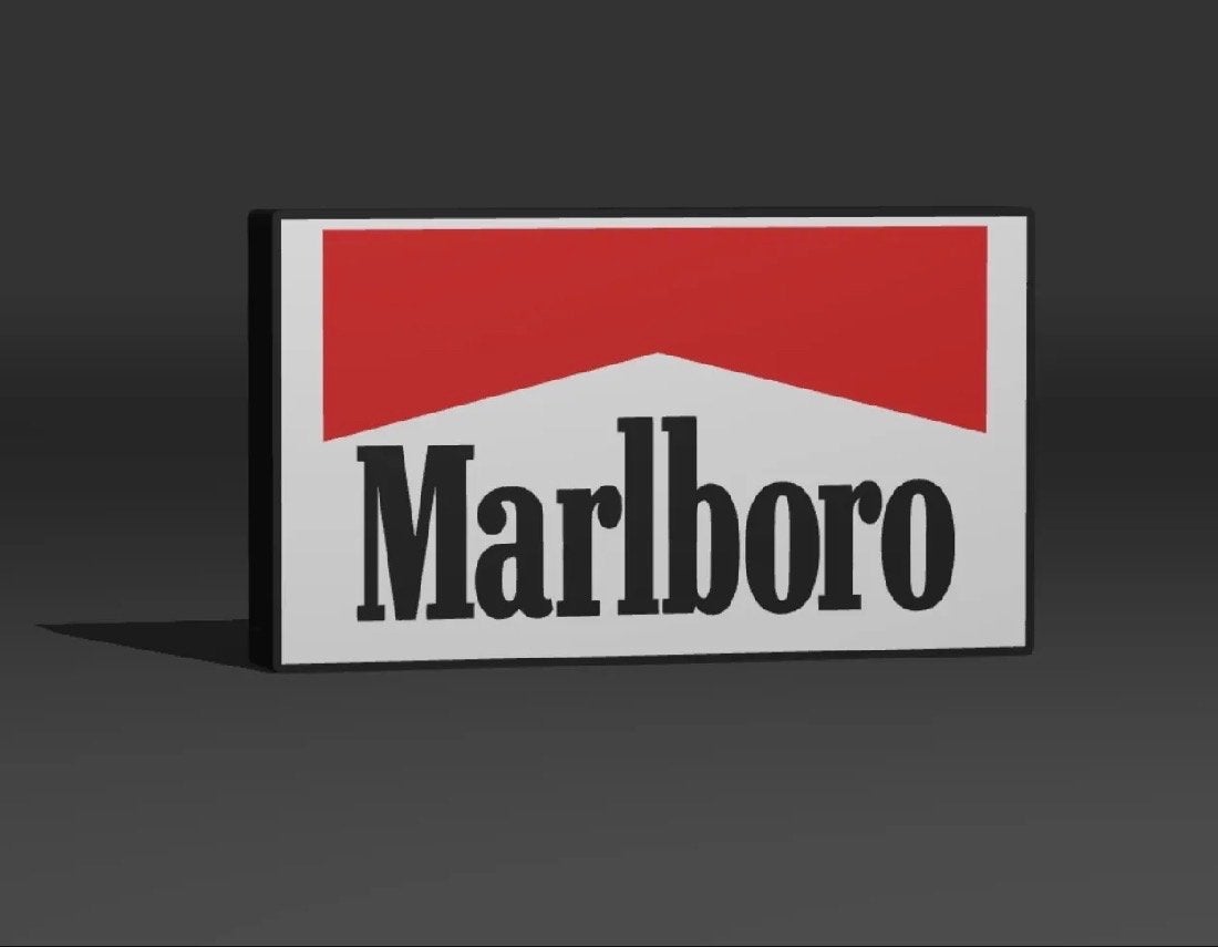 Marlboro Reclamebord - Vintage Look (26 x 18,5 cm), Verzenden, Nieuw, Reclamebord