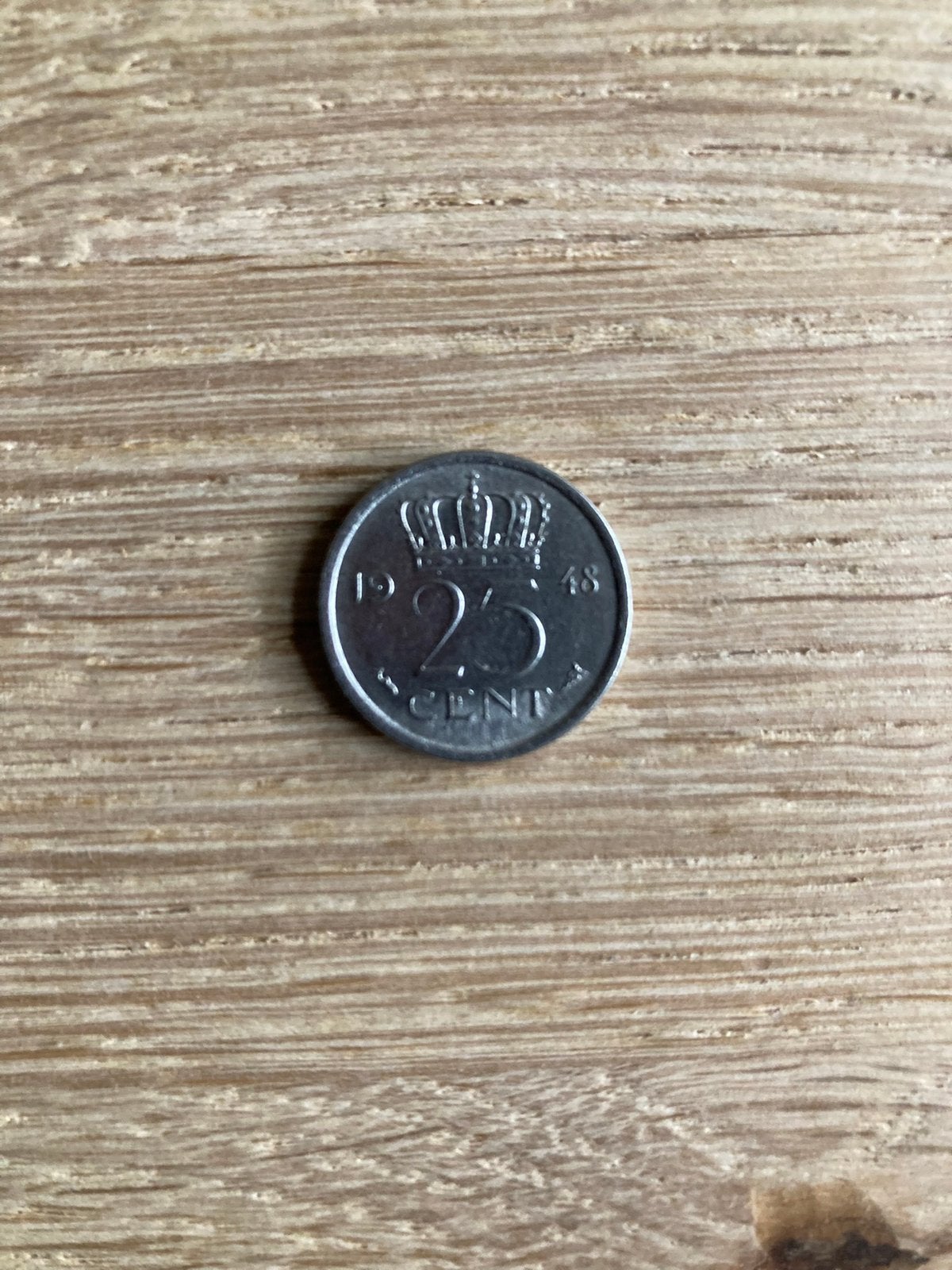 Zilveren kwartje Wilhelmina 1948, Ophalen of Verzenden, Koningin Wilhelmina, 25 cent