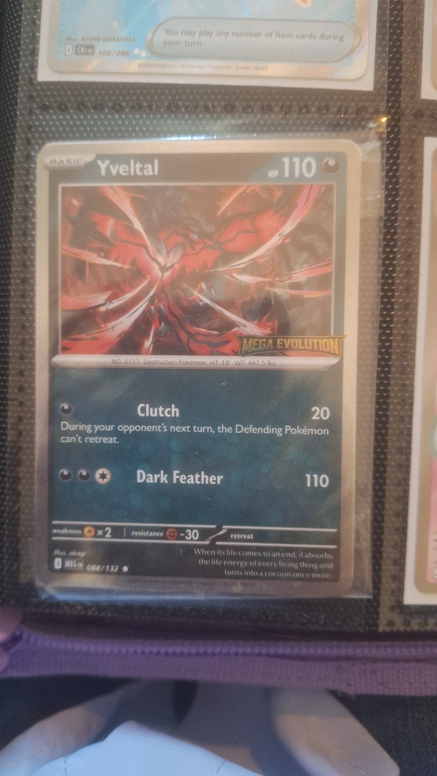 Pokémon Kaart Yveltal Mega Evolution 088/132, Ophalen of Verzenden, Zo goed als nieuw, Losse kaart