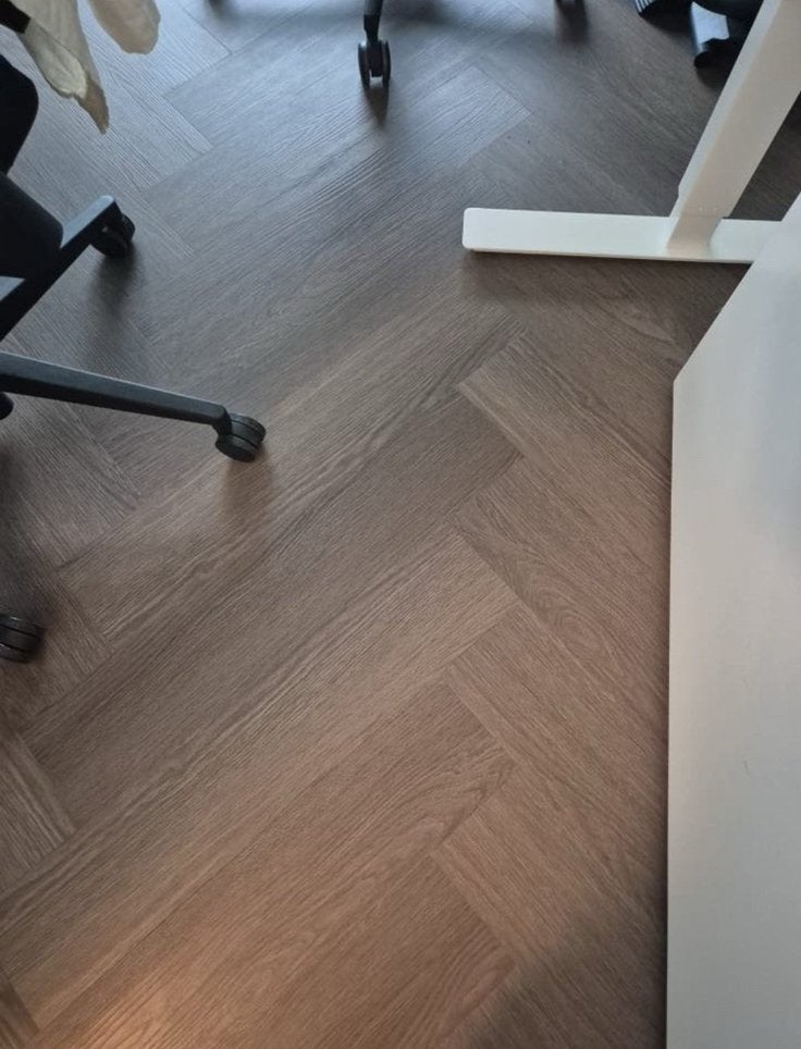 Visgraat Click PVC 80m2, Huis en Inrichting, Stoffering | Vloerbedekking, Ophalen, Bruin, Overige typen, Zo goed als nieuw