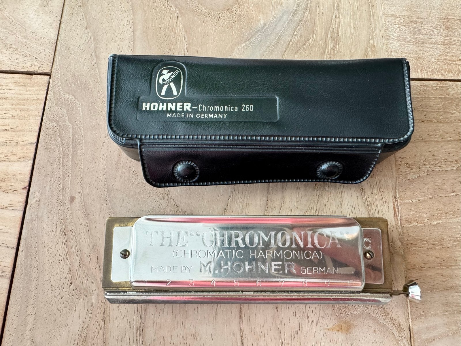 Hohner Chromonica 260 C-mondharmonica met hoes, Gebruikt, Ophalen of Verzenden, Met koffer of doosje, C-mondharmonica